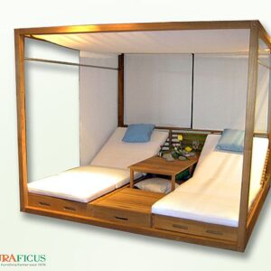 Luxury Two‑Seat Canopy Daybed & Lounge Set