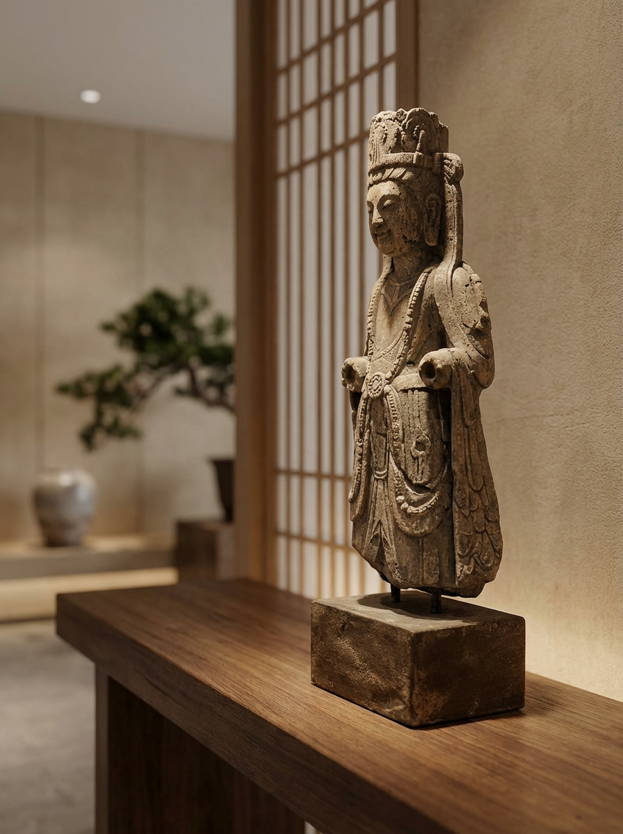 室内玄关_站立佛像